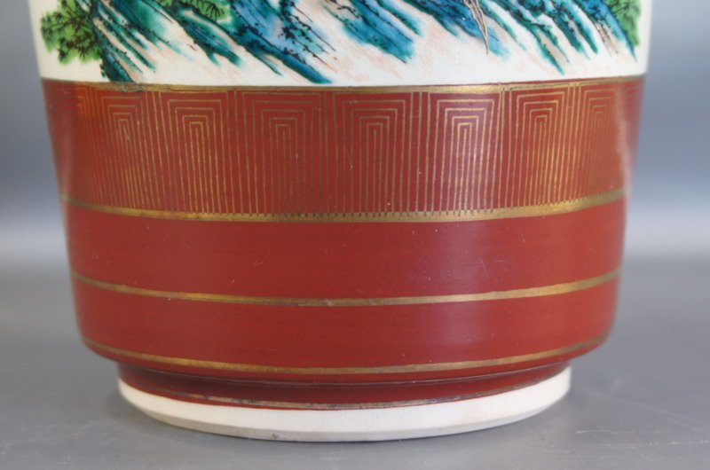 ggg199 九谷焼 山嘉堂 造 花瓶 高さ約47cm 色絵金襴手 花鳥図