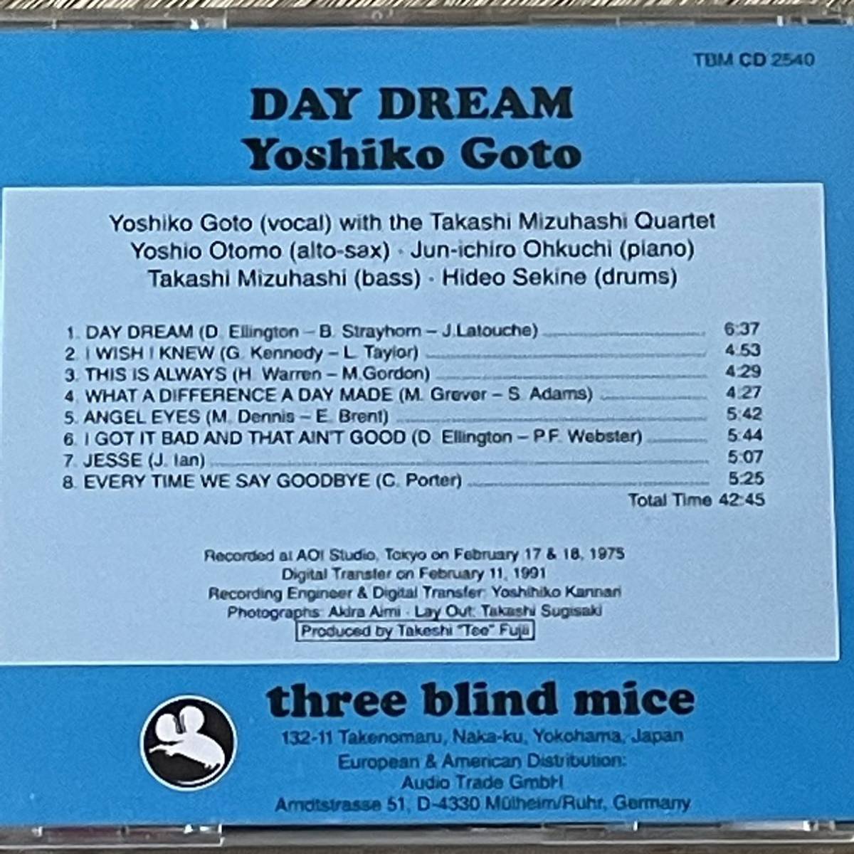 ⁄ 後藤芳子 Yoshiko Goto GOTO - CD 2540) デイ・ドリーム YOSHIKO