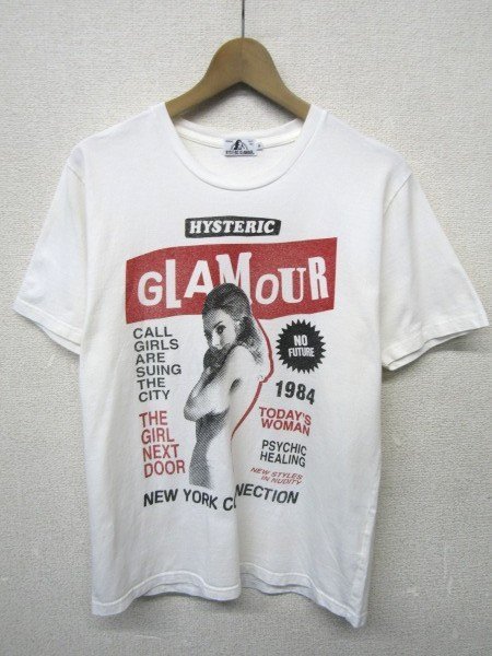 V1086：HYSTERIC GLAMOUR ヒステリックグラマー 半袖Tシャツ/白/M
