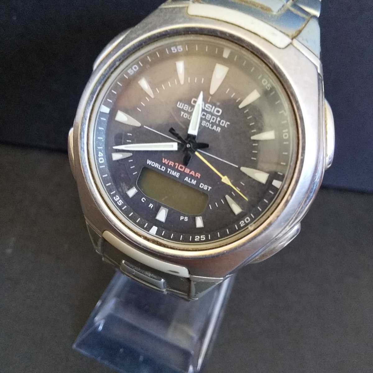 ブランド腕時計多数出品中 CASIO カシオ メンズ腕時計 WVA-430J ジャンク wave ceptor タフソーラー ウェーブセプター ...