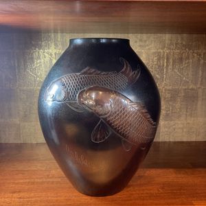 蝋型青銅製 瓢箪型 一輪挿し 花器 花瓶 二上元威 作 蝋型青銅製 瓢箪型 一輪挿し 花器 花瓶 二上元威 作 高岡銅器 花瓶の