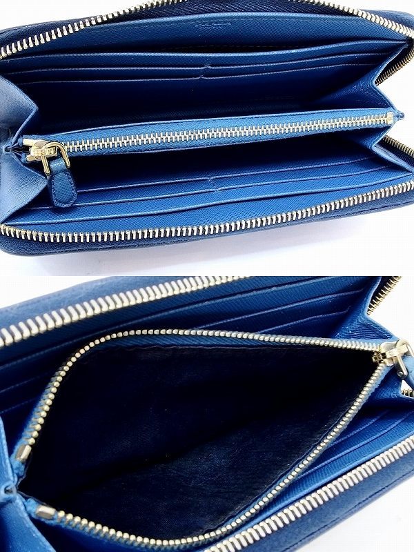 プラダ PRADA サフィアーノメタル ラウンドファスナー長財布 ネイビー 
