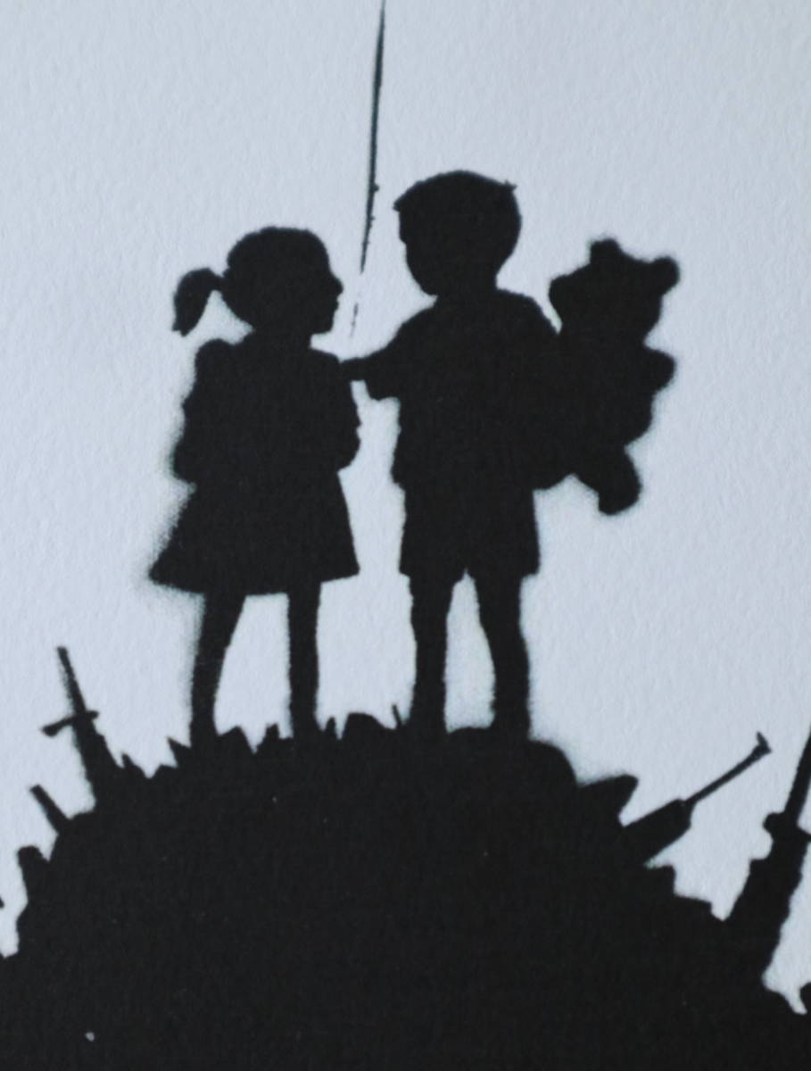 バンクシー Banksy (Girl Blowing bubbles) 少女と風船とガン バンクシー Banksy (Girl Blowing bubbles) 少女と風船とガン