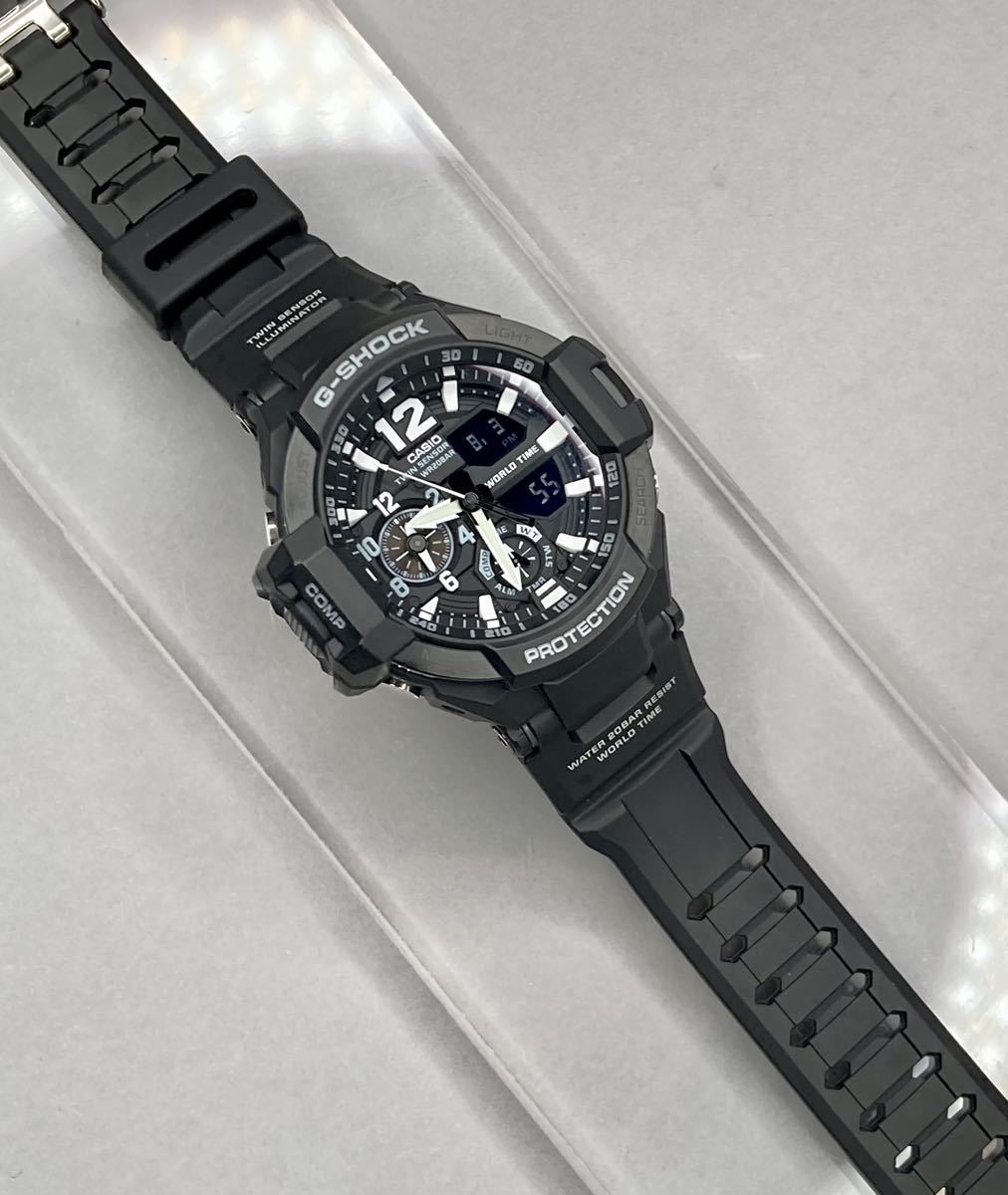 極美品 G-SHOCK GA-1100 スカイコックピット ブラック 反転液晶