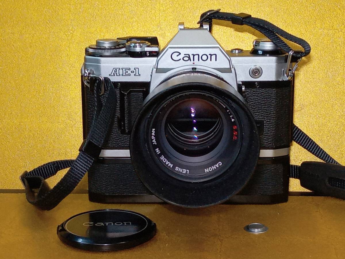 キャノン】 AE-1 レンズ FD 50mm F1.4 POWER WINDER A 簡易動作確認済