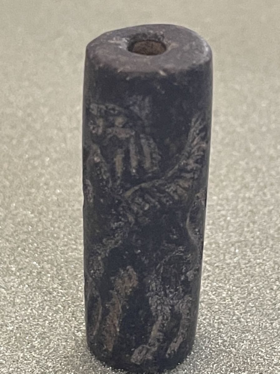超希少 入手困難品] 古代 中近東 発掘品 ラピスラズリ石 円筒型印章 