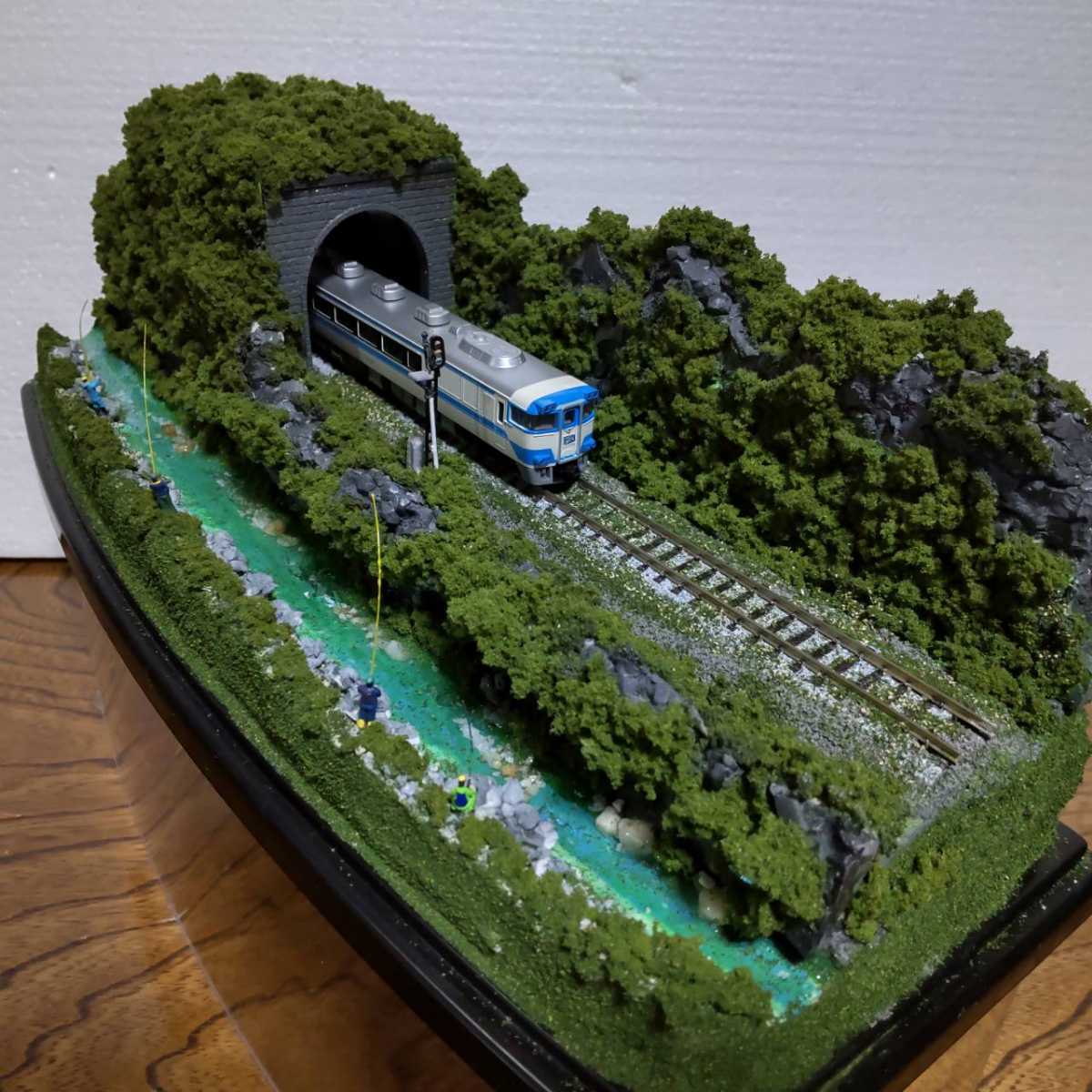 ジオラマ 鉄道模型 ケース付き 田舎風景 線路① ジオラマ 鉄道模型