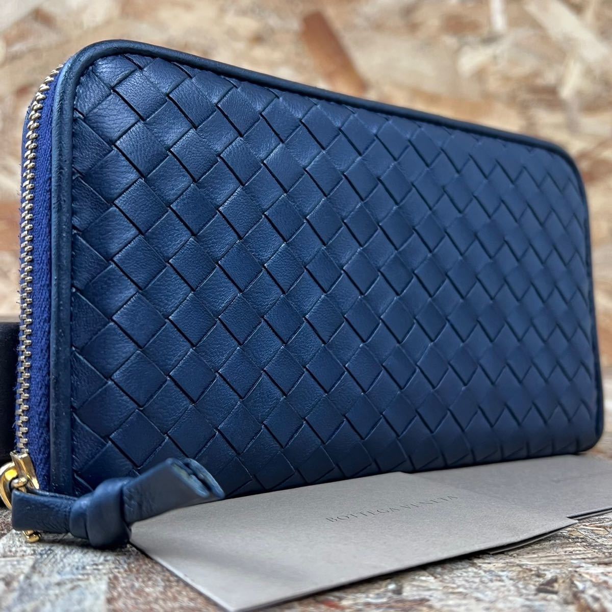 【全国無料，低価】 1円 極 BOTTEGA VENETA ボッテガヴェネタ イントレ 男女 財布 ラウンドファスナー 長財布 ボッテガ ネイビーブルー(財布)｜売買されたオークション情報、yahooの商品情報をアーカイブ公開 - オー 男性用