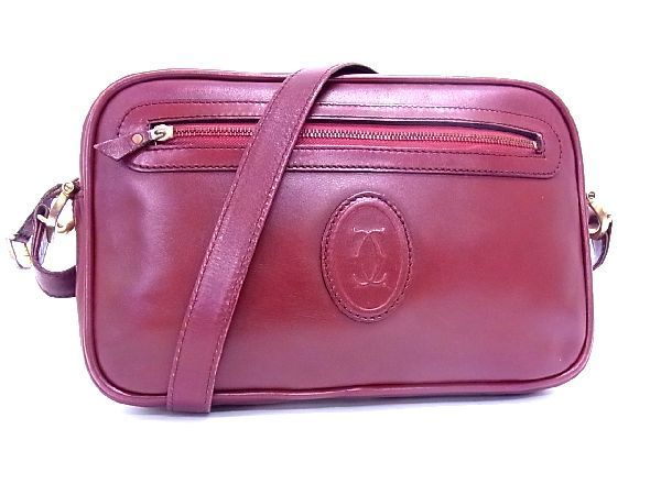 【定番人気，大人気】 1円 Cartier カルティエ マストライン レザー ショルダーバッグ 斜め掛けかばん メンズ レディース ボルドー系 CA1686uN(かばん、バッグ)｜売買されたオークション情報、yahooの商品情報をアーカ かばん、バッグ