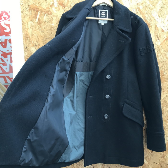 RAW G-STAR ロングコート THE ステンカラーコートの人気 BLANKET G-STAR RAW ロングコート メンズ ブラック 表記サイズ：L [jgg]