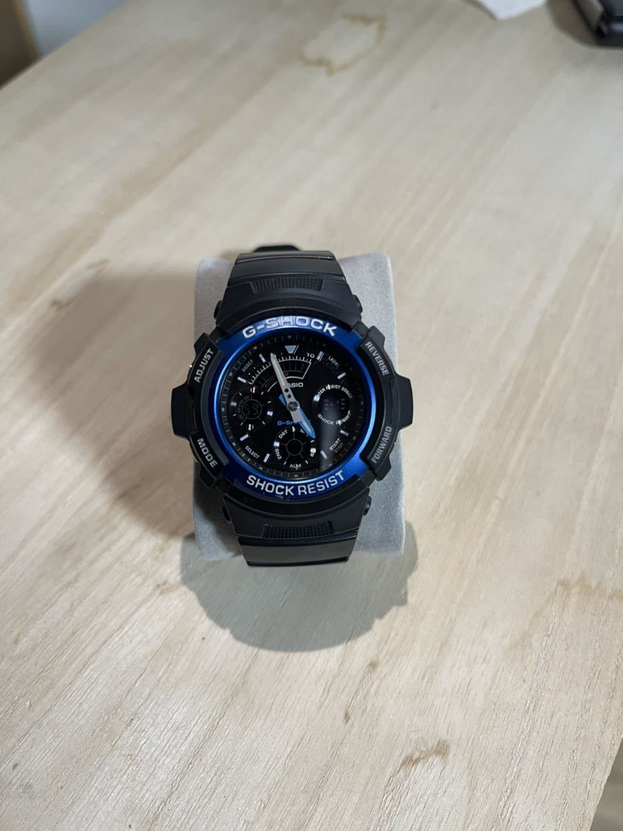 ◇稼働品G-SHOCK CASIO Gショック AW-591 メンズ ブラック ブルー 中古 