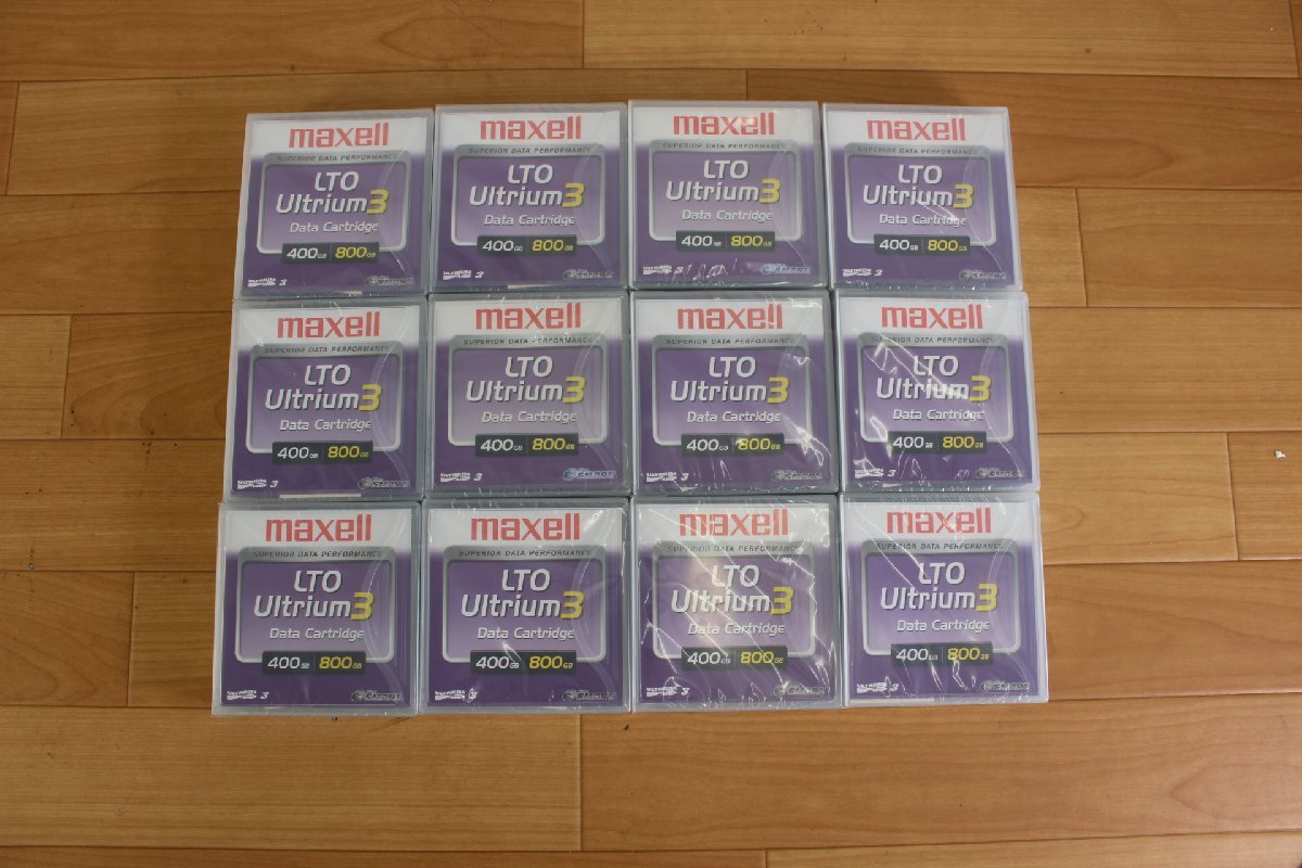 ◆未使用品◆ maxell マクセル Ultrium3 データカートリッジ(400GB/800GB)　12個セット　※外装フィルム傷み（2732230）