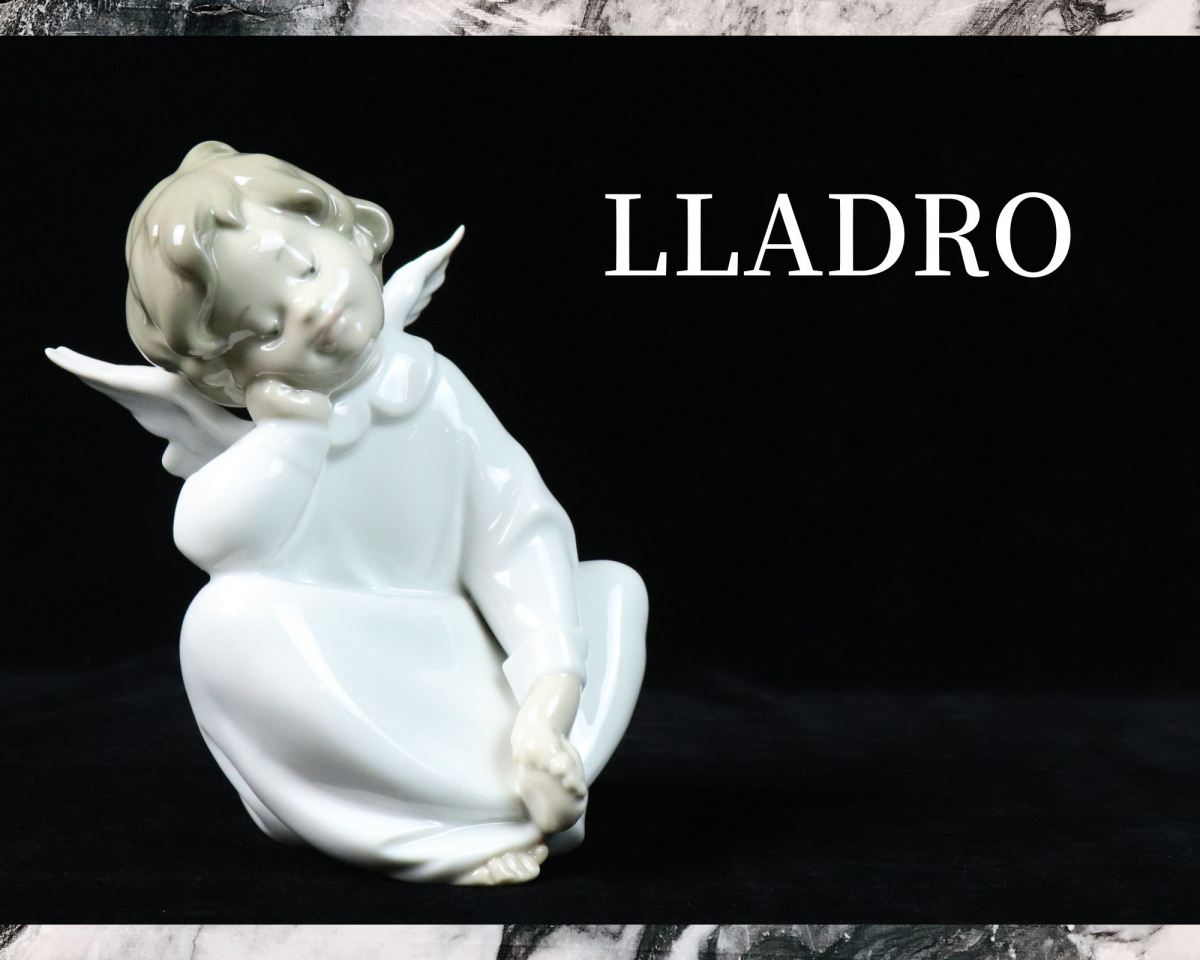 LLADRO リヤドロ 陶器人形 「天使の考えごと (なんとかなるよ)」 全長 