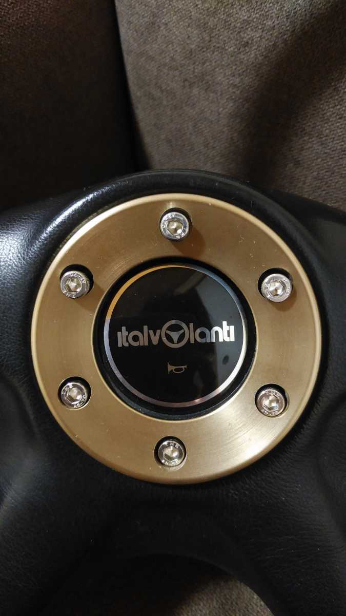 italvolanti ステアリング ウッド レザー37パイ