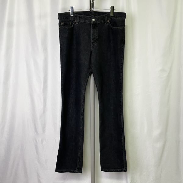 USA製 Levi's 507 先染め ブラック ストレッチ デニム パンツ W36×L33 リーバイス スキニー スリム 505 517 519 90s オールド ビンテージ
