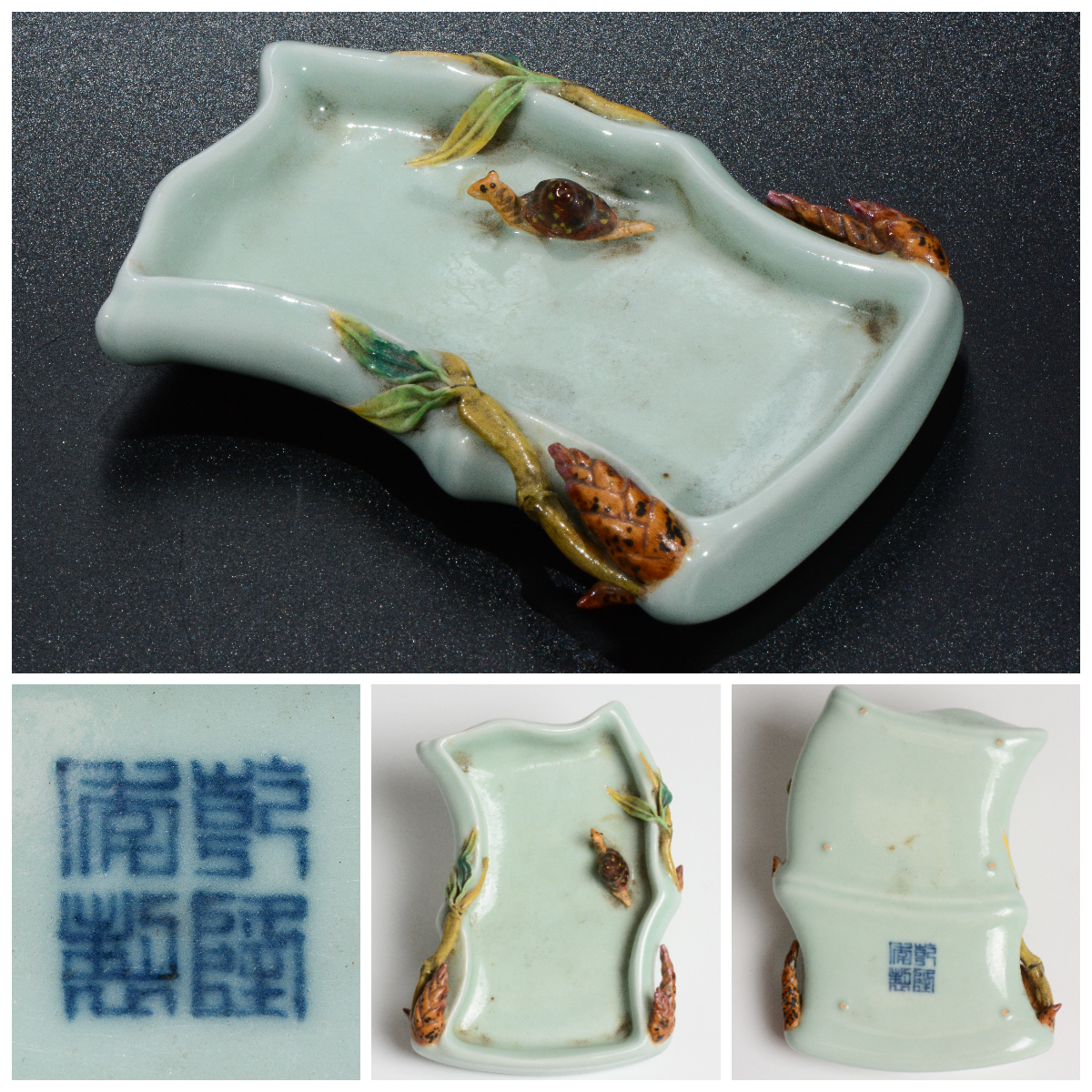 九谷庄三 色絵 人物風景図 大皿 直径38.3cm◇丸皿/飾皿/在銘/陶磁器 