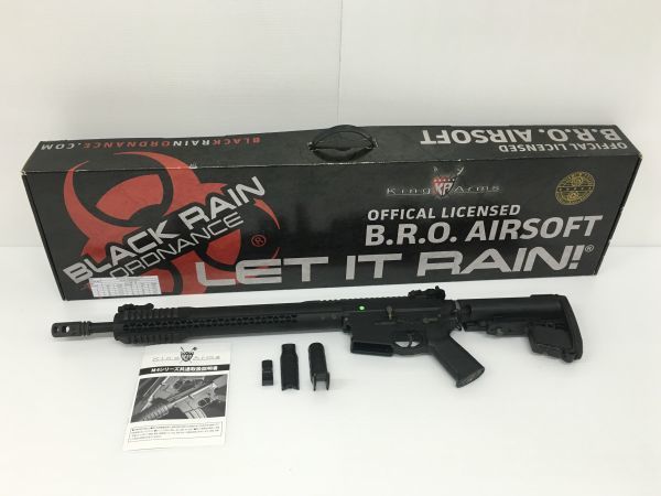 K10-718-0821-071【通電のみ確認】King Arms 電動ガン BLACK RAIN ORDNANCE KA-AG-195 BK ブラックレイン