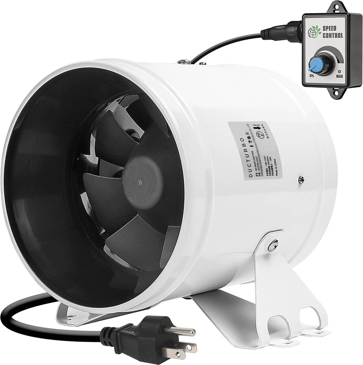 ダクトファン 200mm 無段階調速スイッチ付き 100~120V Amazon.co.jp: Hon&Guan ダクトファン 200mm 強力 無段階調速可能