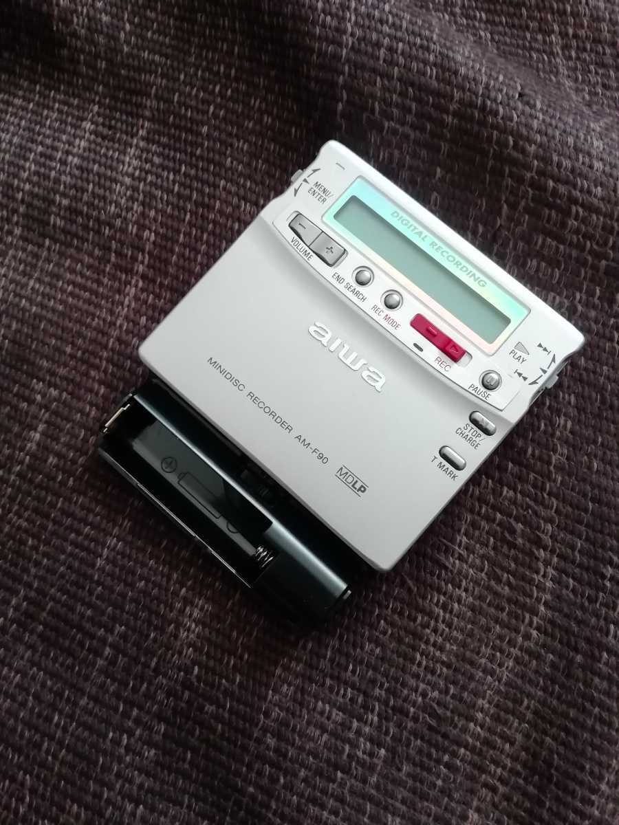 希少・取説付 AIWA アイワ ポータブルMDレコーダー AM-F90 MDLP AIWA アイワ MINIDISC RECORDER AM-F90 ポータブル MDプレーヤー