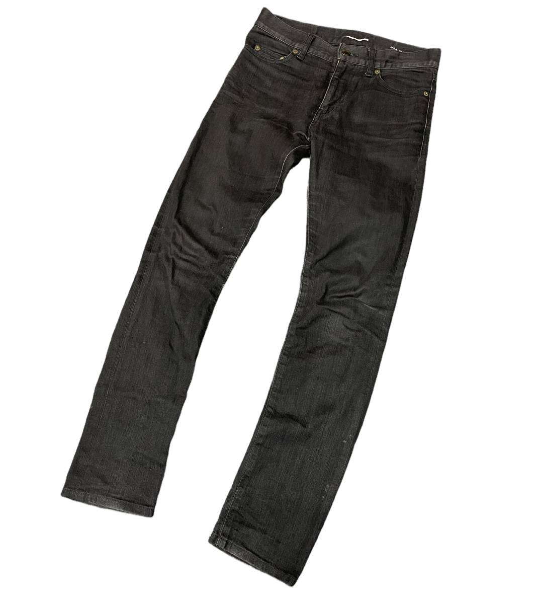 SAINT LAURENT ストライプ ハイウエスト ショートパンツ ボトムス 600738 ブラック×ゴールド 40 (209532