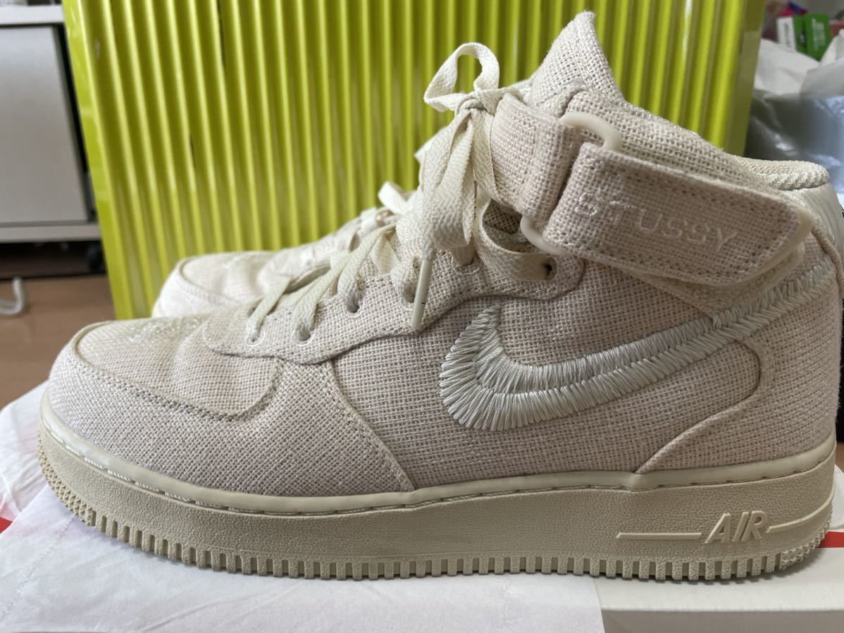 1円から】Stussy Nike Air Force 1 Mid Fossil Stone