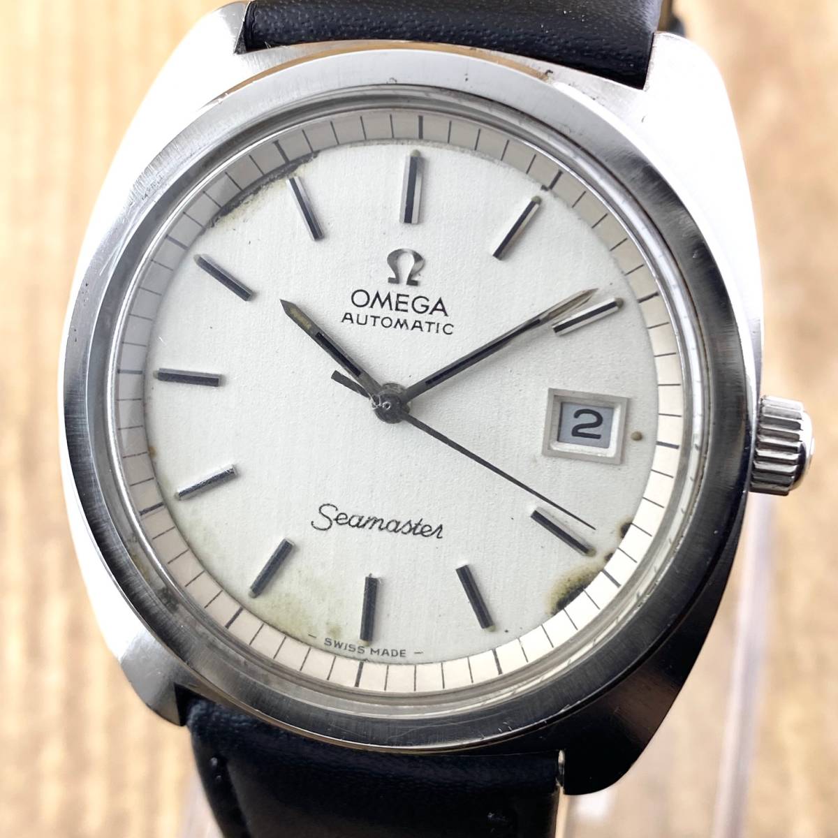 【1円〜】OMEGA オメガ 腕時計 メンズ AT 自動巻 SEAMASTER シーマスター ホワイト文字盤 ラウンドフェイス アンティーク デイト 可動品