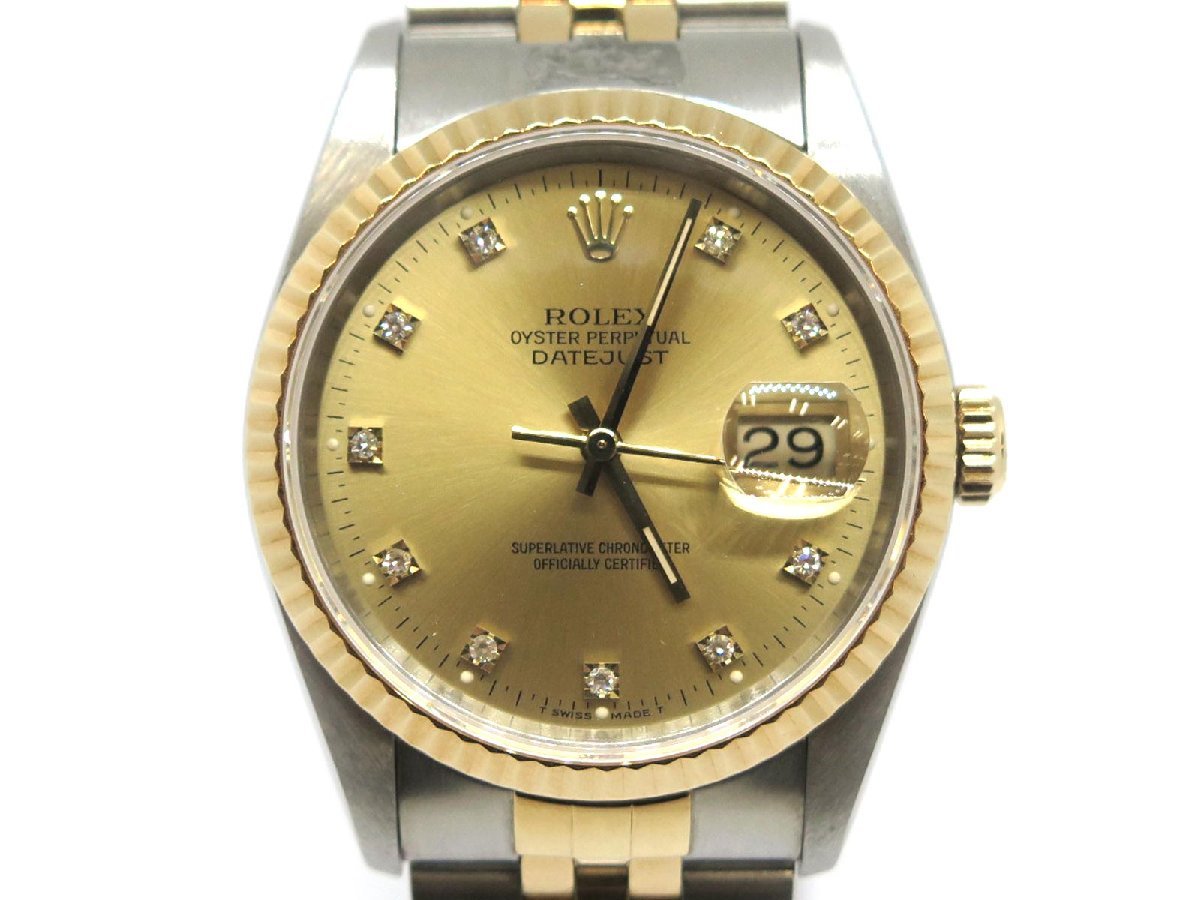 1円〓03楽市〓 ROLEX ロレックス デイトジャスト 10PD メンズ AT オートマ 腕時計 16233G【時計】【中古】_1