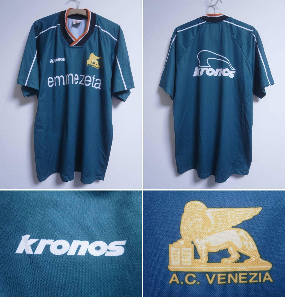X8/6611★セリエA★イタリア製★美品★ヴィンテージ 90s 00s クロノス Kronos ヴェネツィア AC VENEZIA プラクティスシャツ #名波浩☆L