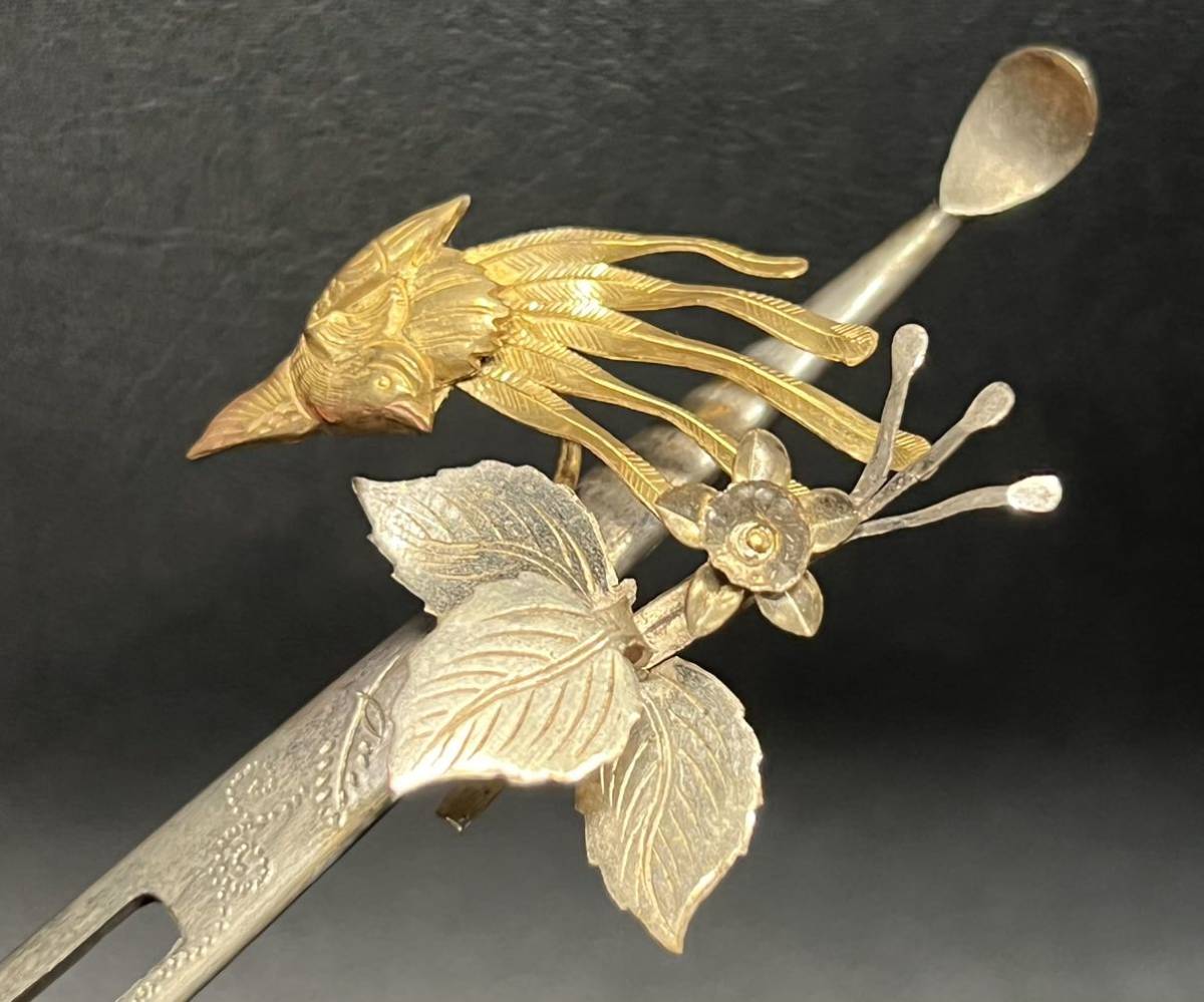 花鳥型簪 かんざし 髪飾り 和装小物 昭和レトロ アンティーク(かんざし 