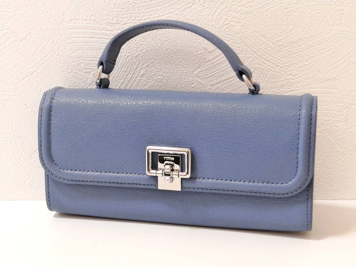 ☆ フルラ FURLA VILLA ミニ ショルダーバッグウォレット ライトブルー 