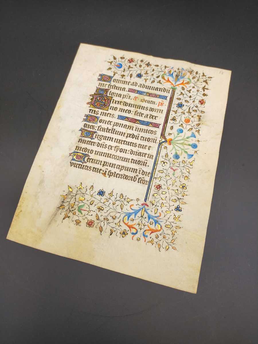 ★15世紀 羊皮紙 フランス 装飾 時祷書 暦 写本 ★