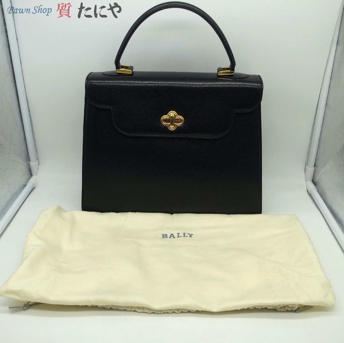 BALLY 2way キルティングレザー ハンドバッグ ゴールド金具 ブラック 送料無料 【バリー】BALLY ハンドバッグ ブラック レザー ゴールド金具