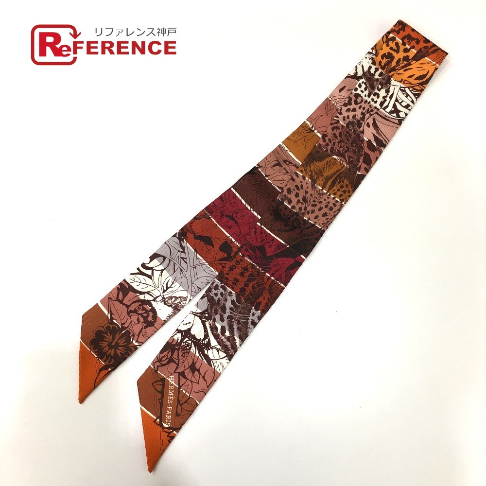 HERMES エルメス ジャガーケツァール ツイリー ファッション小物 スカーフ シルク ブラウン レディース【中古】