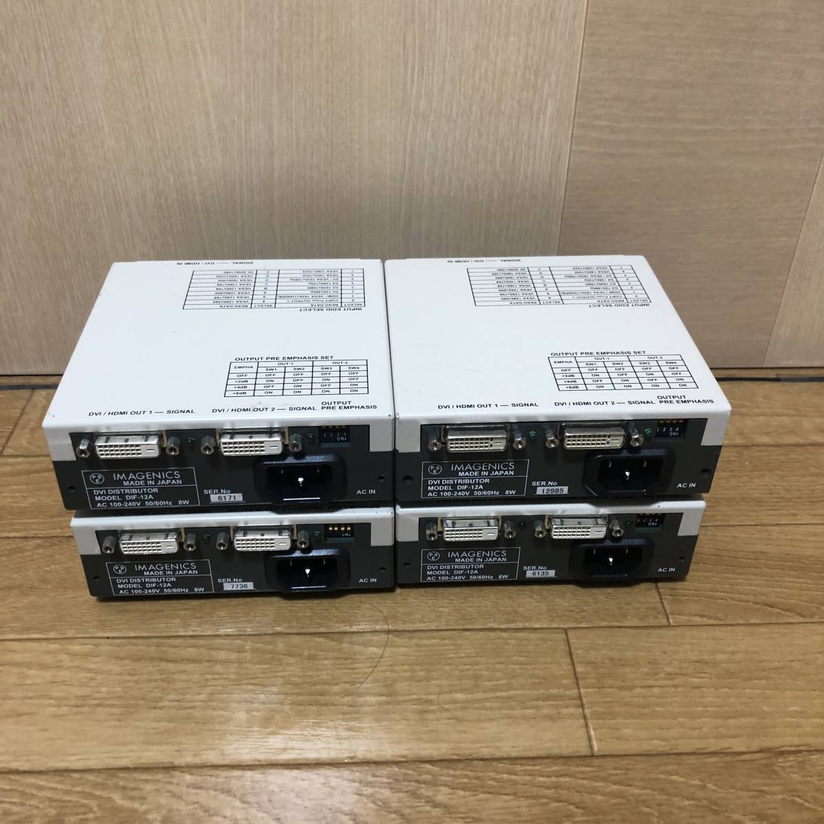 4台セット IMAGENICS / イメージニクス 1入力2出力DVI分配器(HDCP対応