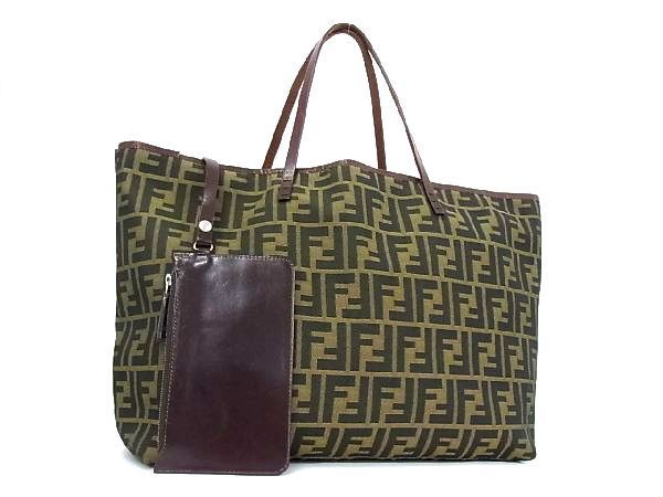 最安値販売中 1円 FENDI フェンディ ズッカ柄 ナイロンキャンバス