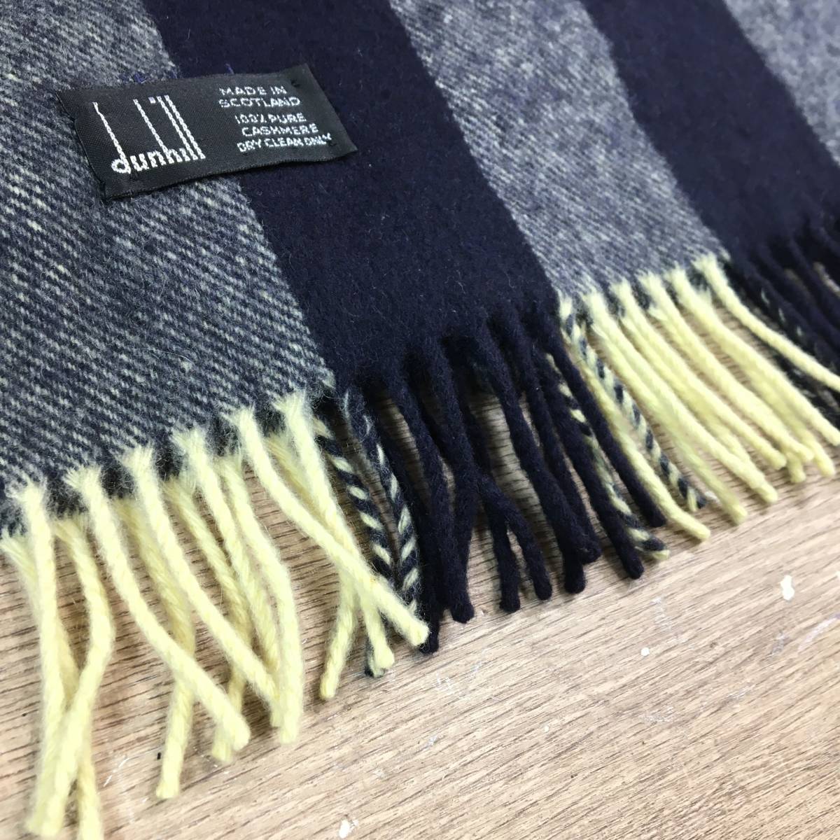 良品 dunhill ダンヒル マフラー カシミヤ100% スコットランド製
