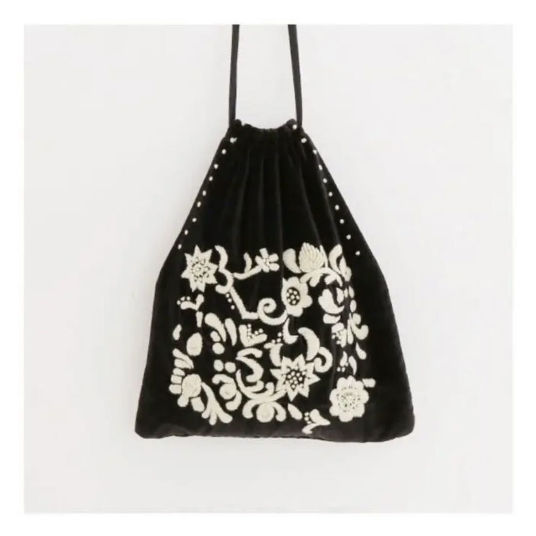 未使用】Khadi and Co カディ アンド コー VELVET EMBROIDERED BAG