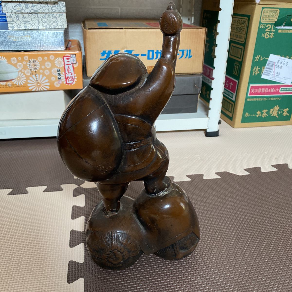 縁起物 七福神 大黒天 置物 開運 大黒様 大黒天像 鉄鋳物製 ニ俵大黒