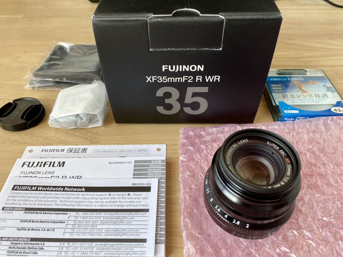 超美品 保護フィルター付 FUJIFILM XF35MMF2 R WR B 単焦点 35mm F2 R