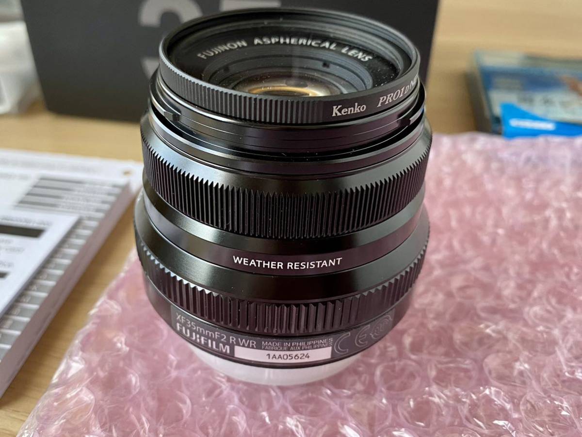 点検済 美品 XF35mmF2 R WR 保護フィルター付き 超美品 保護フィルター付 FUJIFILM XF35MMF2 R WR B 単焦点 35mm F2 R