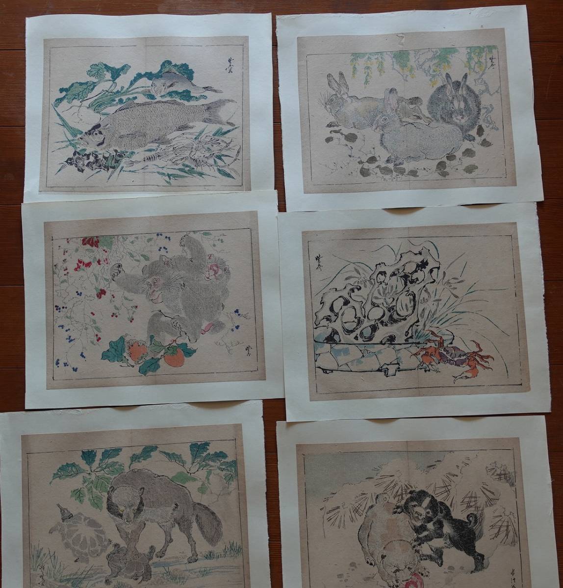 a129○ 明治大正期 浮世絵画帖 24図 古吾妻錦絵 刷り優良 北斎 歌麿