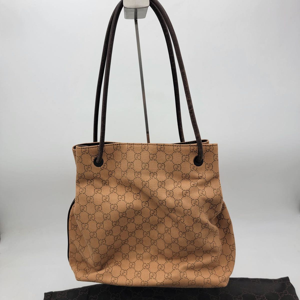 0 GUCCI トートバッグ グッチ GGキャンバス 黒 キャンバス バッグ - A4 