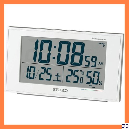 【期間限定】 セイコークロック BC402W 表示 湿度 温度 快適度 カレンダー タル 本体サイズ 01:白パール 置き時計 1_1