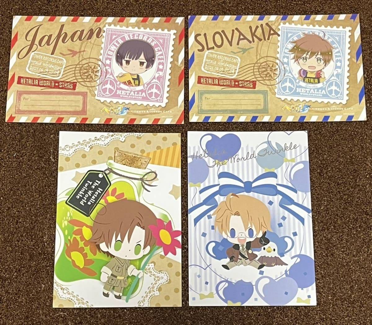 Axis powers ヘタリア】ポストカード4枚セット 日本 イギリス イタリア 