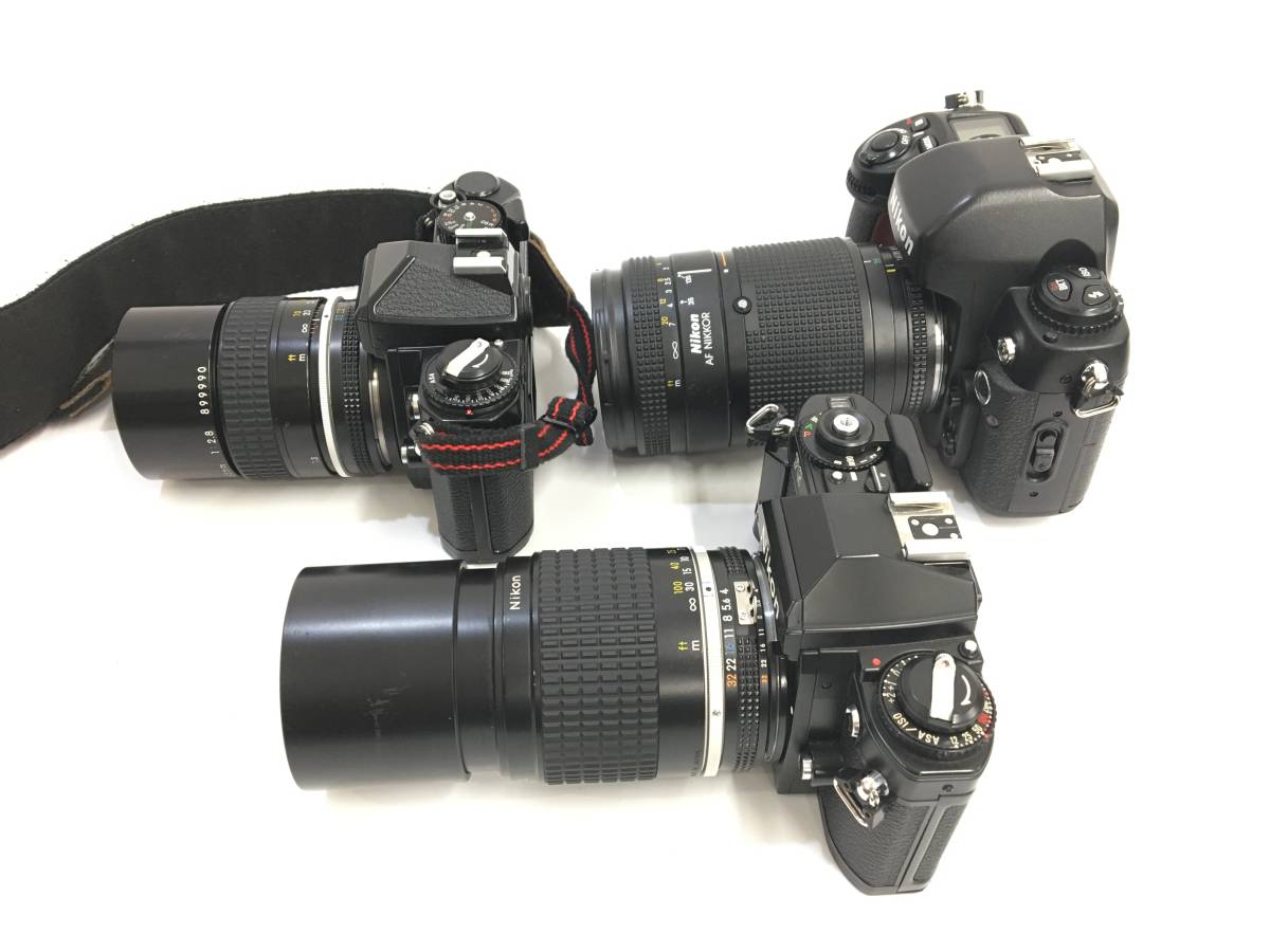 カメラ Nikon ニコン FE フィルム一眼レフカメラ レンズ3本セット
