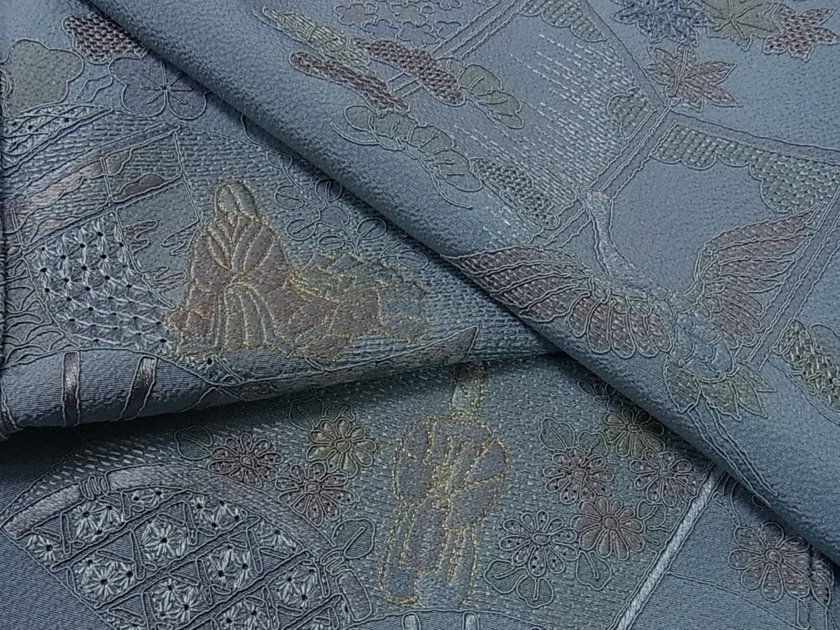 総刺繍 スワトウ刺繍 平和屋着物○訪問着 逸品 暈し染め 汕頭刺繍 正絹 
