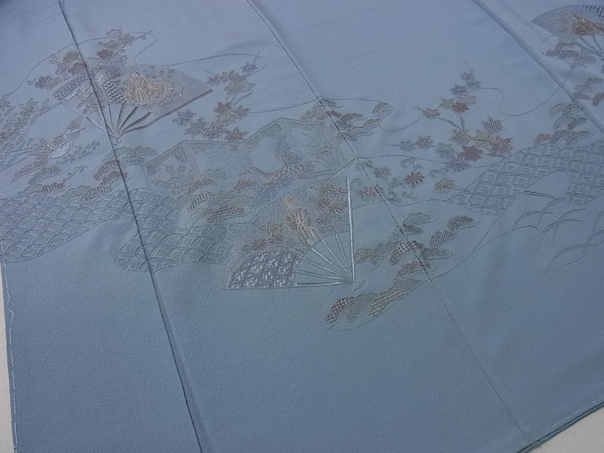 総刺繍 スワトウ刺繍 平和屋着物○訪問着 逸品 暈し染め 汕頭刺繍 正絹 