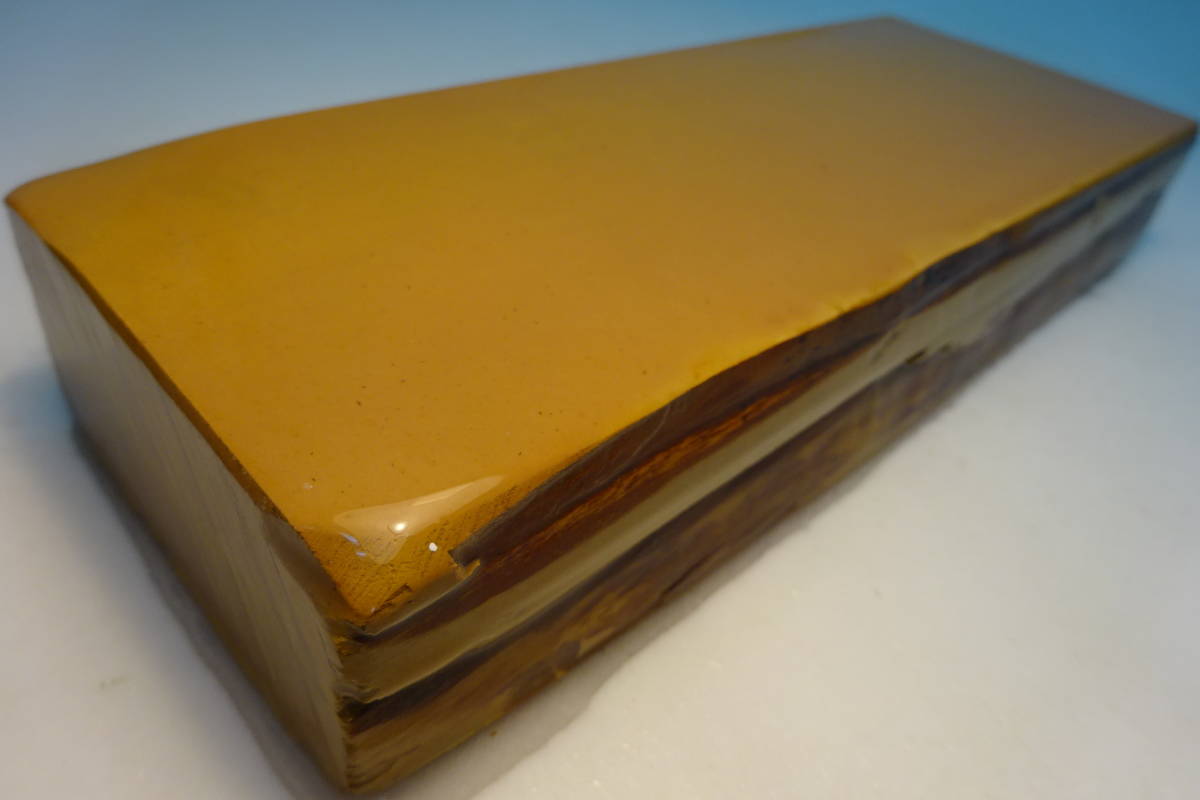 蔵出し）年代物 天然砥石 京都 正本山 卵色 極厚3.5㎝！黄板 刃物 研磨  