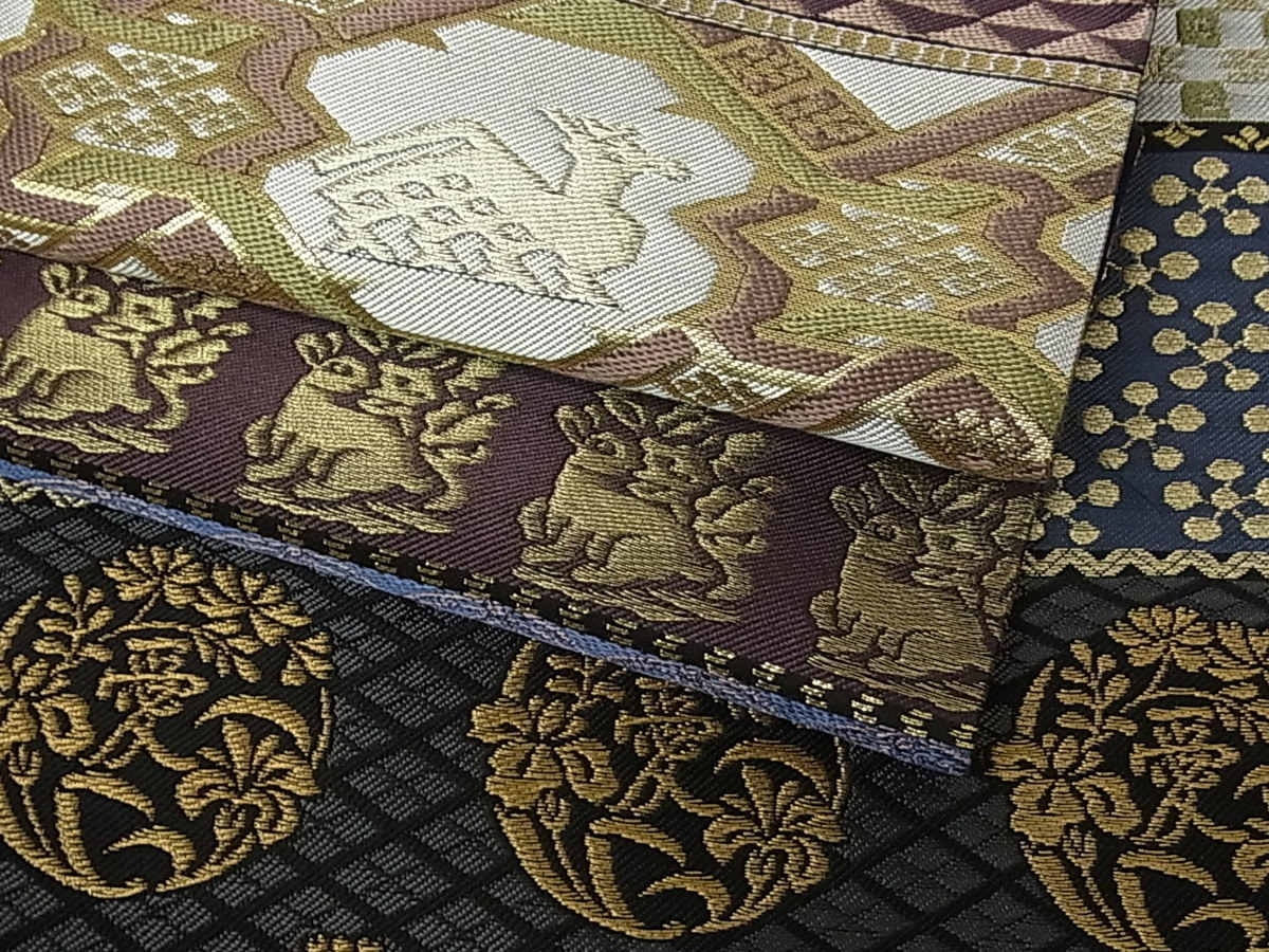 金糸 唐織 逸品 正絹 平和屋野田店◎六通柄袋帯 菱天井正倉院花文 平和 