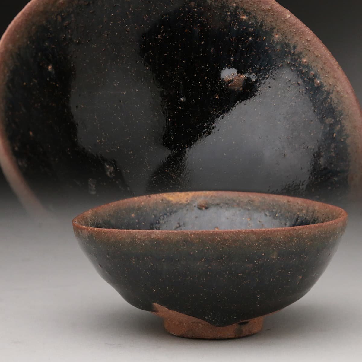 FH579 建窯 禾目天目小碗・兔毫天目小盞 径9.2cm・兔毫